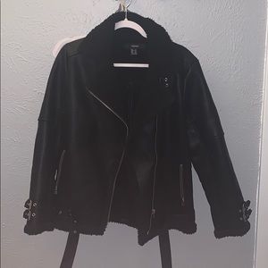 Leather and Sherpa lined jacket NWT